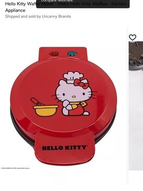 Hello Kitty Red and Pink Novelty Waffle Maker